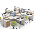 Heat modern T shape working desk white and teak upholstery, Pro office furniture supplier (JO-7002)